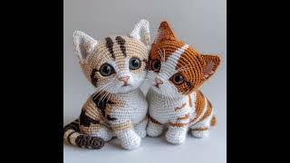 SO CUTE CAT 🐈‍⬛ #CAT#CROCHET #KITTEN#DESINS #IDEA #KLMNO ART #AI MADE #SHORT