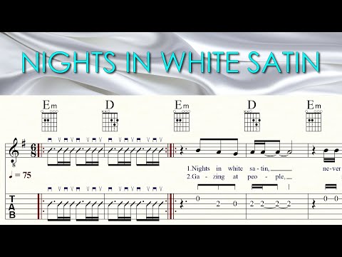 NIGHTS IN WHITE SATIN | THE MOODY BLUES | Complete | Acoustic Guitar Lesson | Sheet Music & TAB
