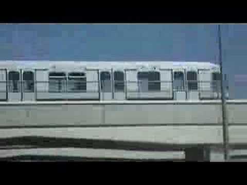 Metro arriving in Rotterdam, station Nesselande