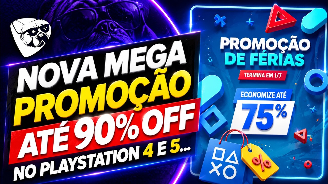 CORRE! OFERTAS PROMOÇÃO DE FÉRIAS PLAYSTATION! NOVA MEGA PROMOÇÃO ATÉ 90% DESCONTOS NO PS4 e PS5!