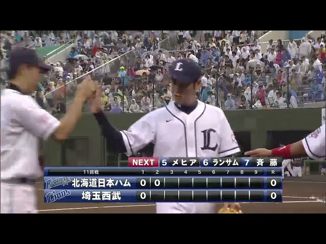 2回表 ライオンズ先発・藤原  先制ピンチも落ち着いた投球で切り抜ける!! 2014/7/3 L-F