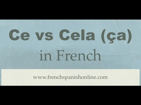 Ce vs Cela (or ça) in French