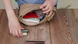 Жіноча сумка з двома ручками з натуральної шкіри Vintage 22632 бежева