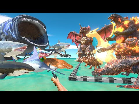 FPS Avatar Rescues Magma Monsters and Fights Sea Monsters - Animal Revolt Battle Simulator