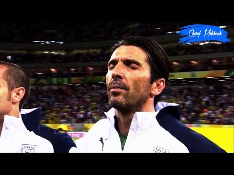 Gianluigi Buffon sings the Italian national anthem in different major tournaments 2002-2016