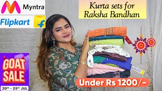 FLIPKART kurta sets for Raksha Bandhan | Myntra kurta sets Under Rs 1200 | Partywear Kurtas | SALE