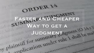 Order 14 Summary Judgment (Overview)