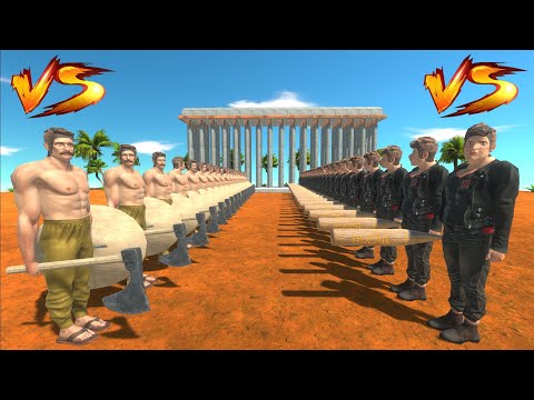 20 vs 20 Ancient Humans and Modern Humans - Animal Revolt Battle Simulator