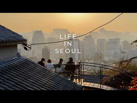 Seoul Vlog – Fall Food Tour, Cozy Cafés, Dongdaemun Shopping, Naksan Park Sunset, Golden Pig BBQ