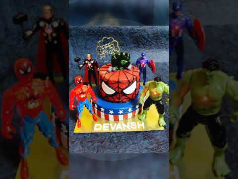 Superheros Theme Birthday Cake | Strawberry Cake | Customised Cake | Praju's Cakery| Spiderman Cake