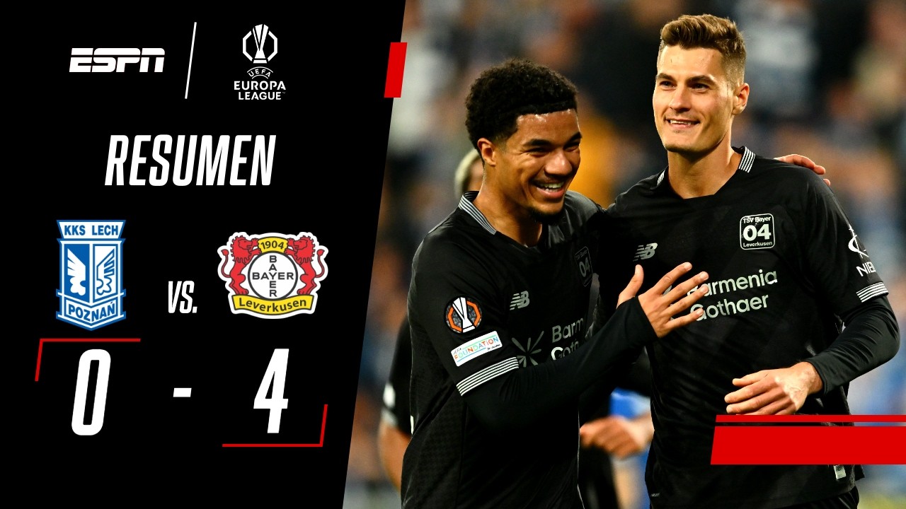 DOBLETE DE SCHICK PARA LA GOLEADA DEL LEVERKUSEN DE EQUI | Lech Poznan 0-4 B. Leverkusen | RESUMEN