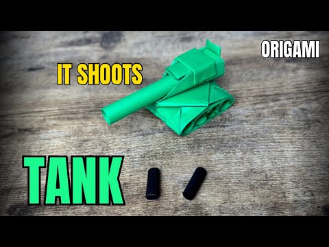 ORIGAMI SHOOTING TANK EASY ORIGAMI WORLD TUTORIAL | DIY PAPER TANK THAT REALLY SHOOTS