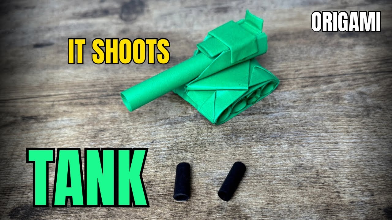 ORIGAMI SHOOTING TANK EASY ORIGAMI WORLD TUTORIAL | DIY PAPER TANK THAT REALLY SHOOTS
