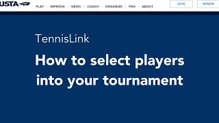 How to select players using TennisLink