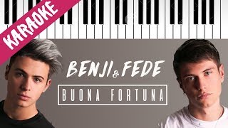 Benji &amp; Fede | Buona Fortuna // Piano Karaoke con Testo