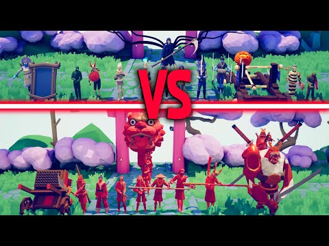 MEGA DYNASTY TEAM vs DLC SPOOKY TEAM - Totally Accurate Battle Simulator | TABS