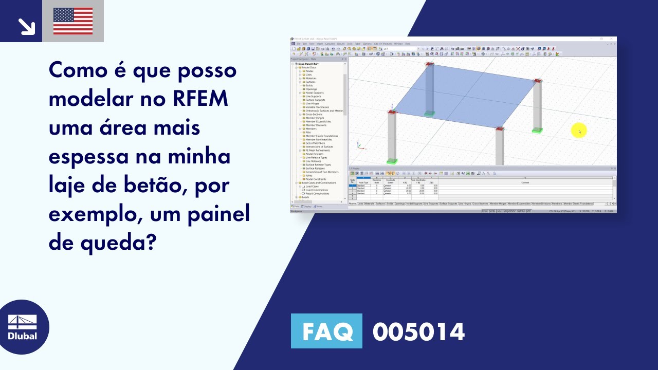 FAQ 005014 | Como é que posso modelar no RFEM uma área mais espessa na minha laje de betão, por exemplo, um painel de queda?