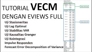 Vector Error Correction Model (VECM) Tutorial with Eviews FULL