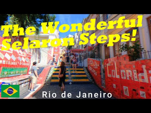 Escadaria Selarón Steps 🎉☀️💫The MOST Visited Place, Rio de Janeiro Walking Tour 4K, BR