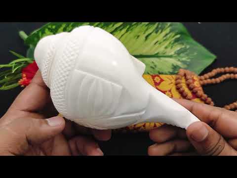 Face of Lord Ganpati Engraved Blowing Shell (Shankh) video
