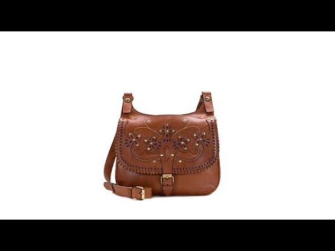 Patricia Nash London Leather Western Cutout Saddle Bag