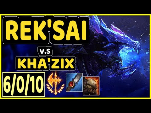 DOUBTFULL (REK'SAI) vs KHA'ZIX - 6/0/10 KDA JUNGLE GAMEPLAY - NA Ranked GRANDMASTER
