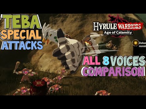 Teba Special Attacks All 8 Voices Comparison - Hyrule Warriors: Age of Calamity
