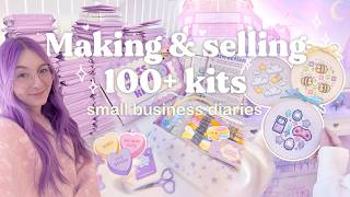 Restocking and packing orders for my small business 🌸 Cozy studio vlog making 100+ cross stitch kits