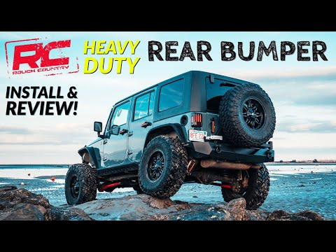 Rough Country Heavy Duty Bumper & Tire Carrier // 2007-2018 Jeep Wrangler