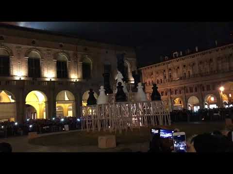 New Year 2018 Night in Bologna Italy.