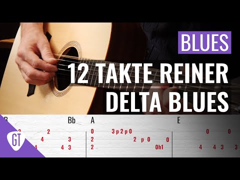 12 Takte reiner Delta Blues - Steady Bass  | Blues Gitarre