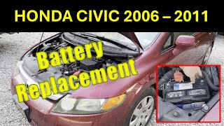Honda Civic Battery Replacement 2006 - 2011 (8th Gen). Easy DIY.
