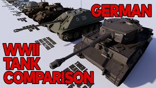 WW2 German Tank   3D Size Comparison