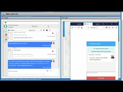 EF Hybrid Chat: Customer-Bot-Agent in a Cisco Callcenter