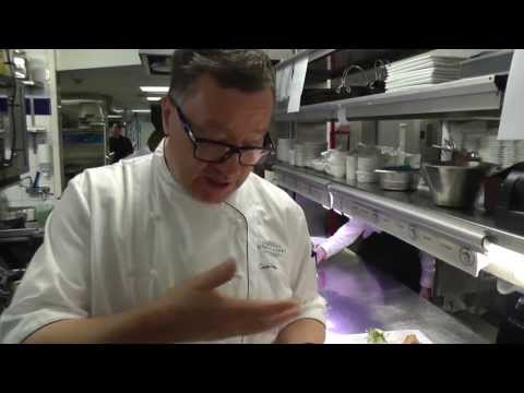 Ulf Wagner presents a cod dish at Sjömagasinet, Sweden