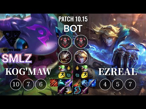 OMG Smlz Kog'Maw vs Ezreal Bot - KR Patch 10.15