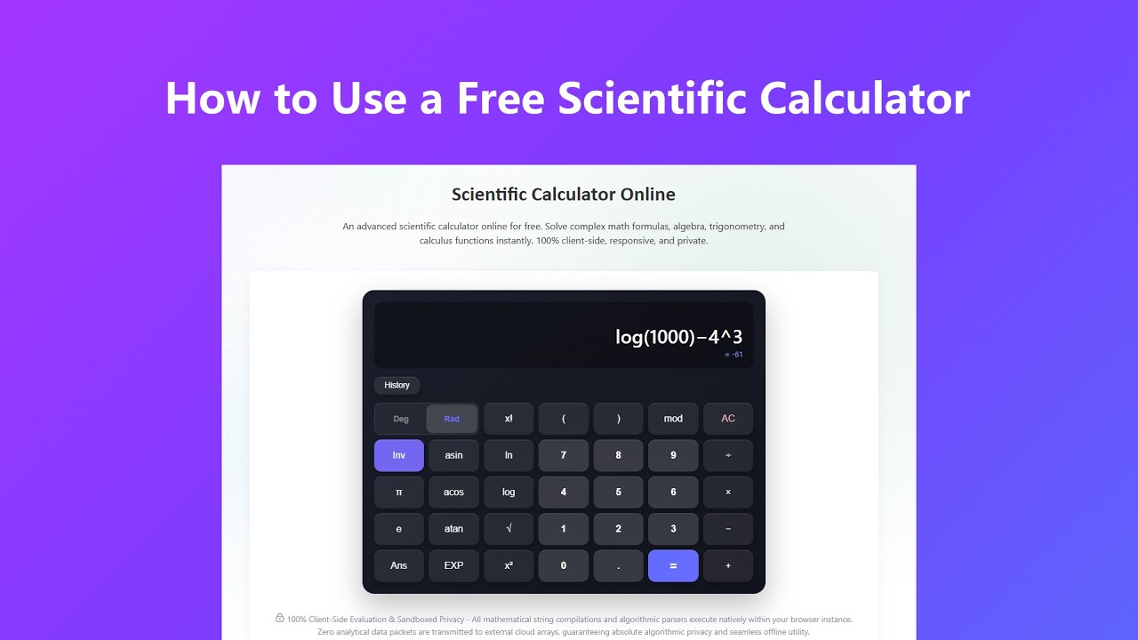 How to use Scientific Calculator Online - Video Tutorial