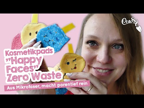 Happy Faces cosmetic pads made from microfiber & fabric scraps #Zerowaste #SewingforBeginners #DI...