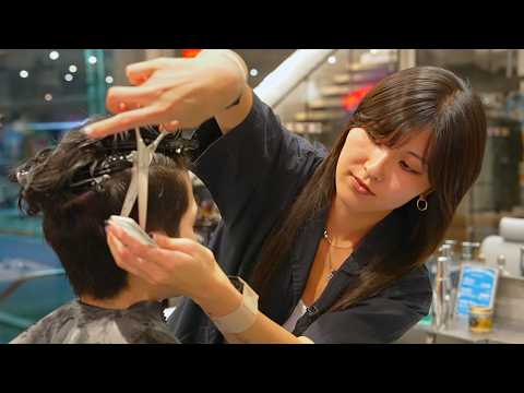 (ASMR) Master Barber Mei — Beautiful Japanese Lady’s Full Haircut Course