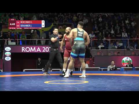 Repechage GR - 130 kg: E. ROCCARO (ITA) v. J. KRAHMER (GER)