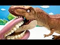 4Dinosaurs VS Big Mouth T Rex Stegosaurus Triceratops