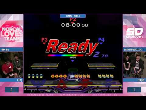 NorCal Loves Teams - Teams Pool 3: NMW & L (C. Falcon & Fox) vs Faceroll & CDK (Sheik & Fox)