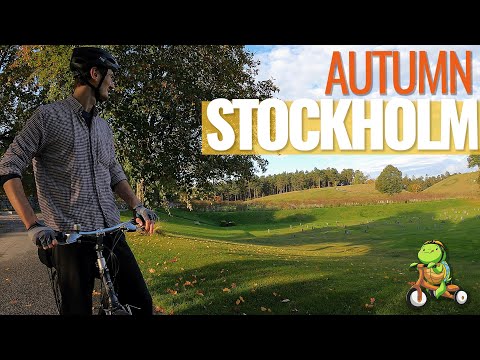 How is cycling in STOCKHOLM in AUTUMN - 4k Sweden Virtual Bike tour