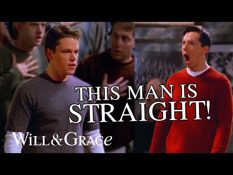 Jack accused of being Straight? (Matt Damon Guest Stars) | Will & Grace