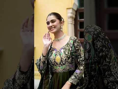 Red Elegant Vichitra Fabric Gown with Multi-Thread & Zari Embroidery – 12 Kali Stitch, Full Sleeves