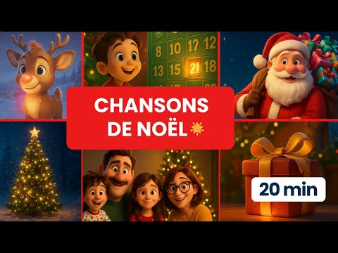 🎅 Compilation de Chansons de Noël pour Enfants – 20 min de Comptines Magiques 🎶 | Spécial Noël