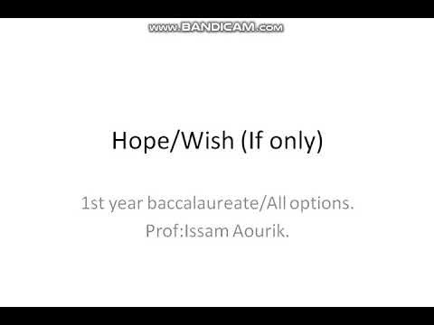 hope/wish (if only) - 1st year baccalaureate