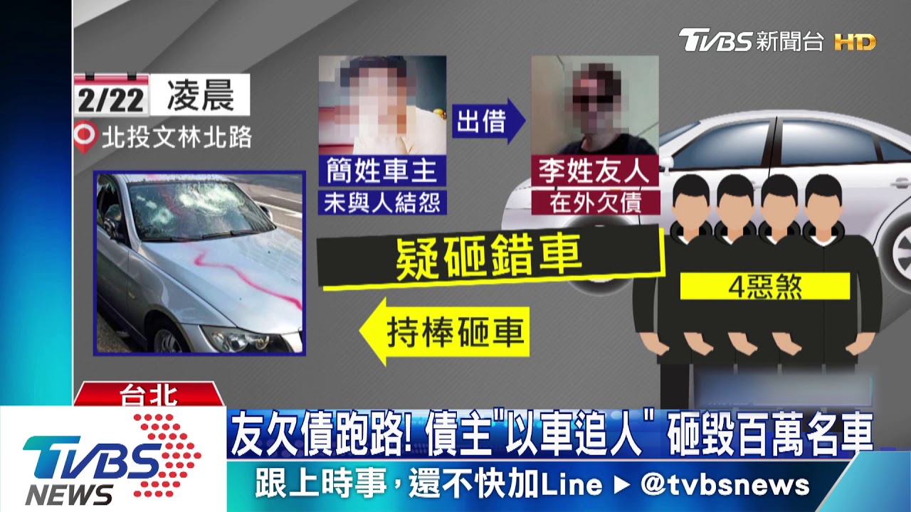借友人無辜遭砸！　車主喊冤「討債找錯對象」
