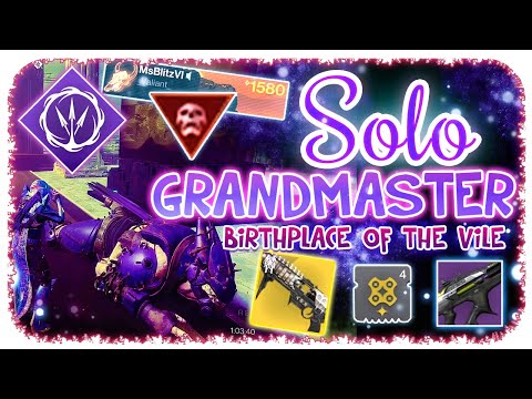 Solo 1620 Grandmaster Nightfall Hunter - Birthplace of the Vile - Under 40 Power Level Destiny 2