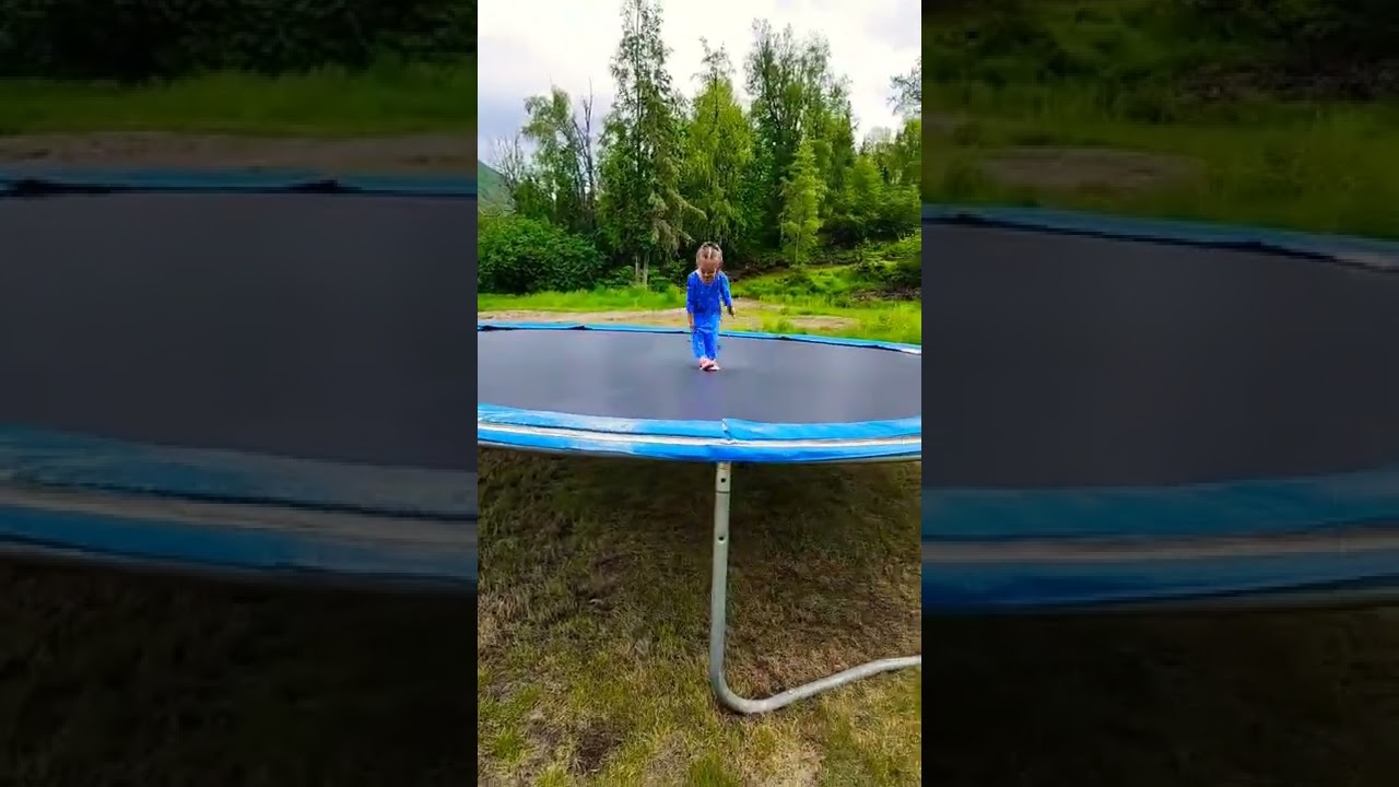 CUTE GIRLS PLAYING IN THE PLAYGROUND - SWING & TRAMPOLINE #shorts #toddler #outdooractivitiesforkids